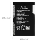 Батареи иона лития BL5C перезаряжаемые для мобильного телефона Nokia