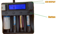 умный заряжатель 12V 2A USB LCD заряжателя батареи лития