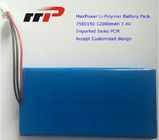 батареи полимера лития 7.4V 12000mAh 7580150 большая емкость ультра тонкой