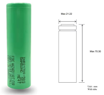 Оригинальный класс А 21700 высокий отвод 21700 литий батарея 3.6V 5000mAh INR21700-50S Макс 45A разряд
