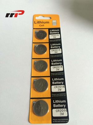 Батарея монетки карточки основного волдыря 3.0V/Li-MnO2 батареи лития клетки 75mAh CR2016 кнопки